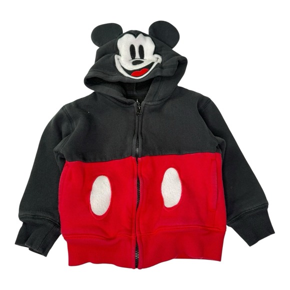 Other - Disney Parks Mickey Mouse Hoodie Kids XXS 4/4A Zip Up Ears Costume Jacket